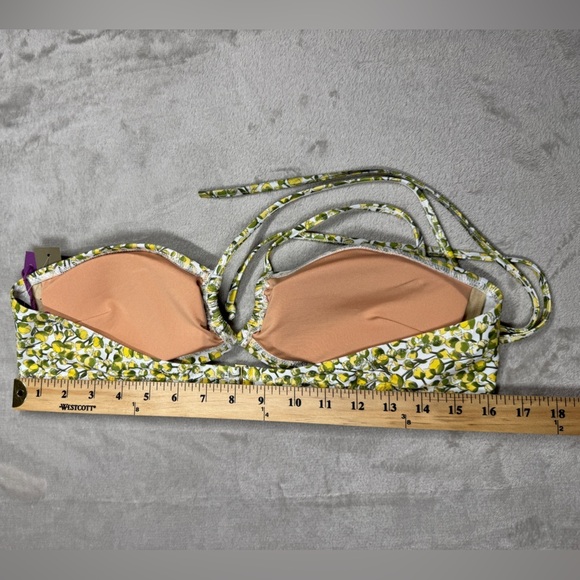 NWT J.Crew X Liberty Eliza’s Yellow White Floral Halter Tie Neck Bikini Top L - Picture 8 of 16